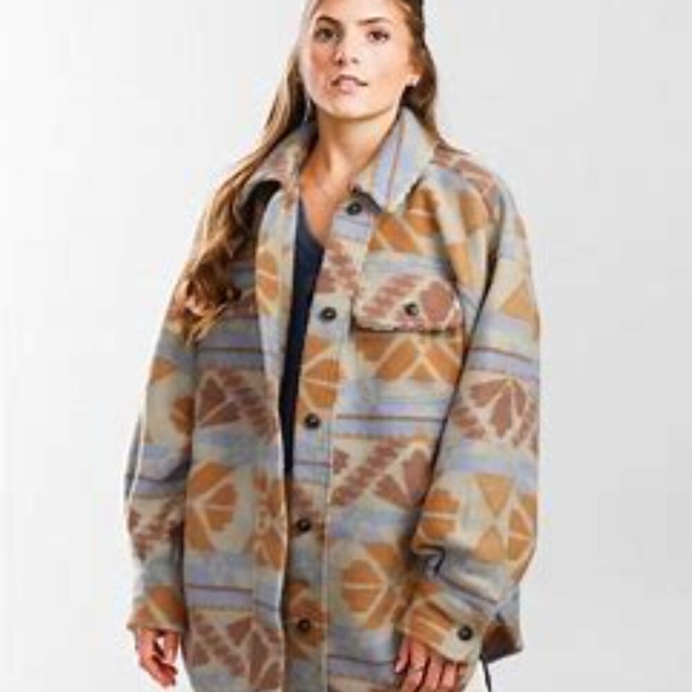 Free People Jacquard Sedona Combo Print Ruby Shacket in SZ L - Picture 13 of 16
